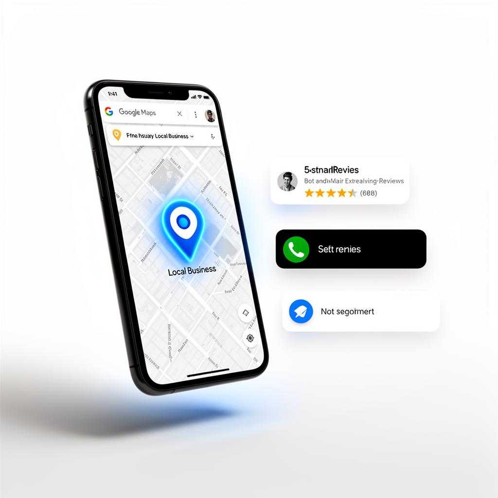 Attività locale visibile su Google Maps con recensioni a 5 stelle